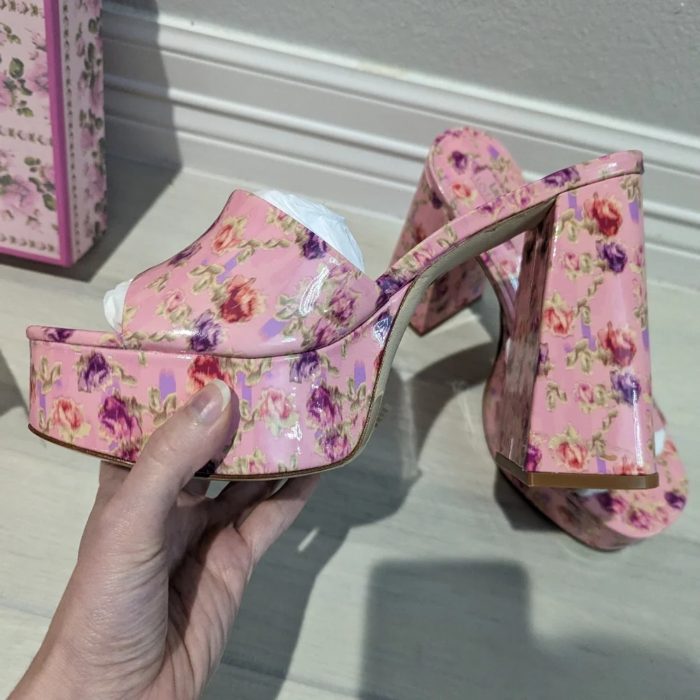 LoveShackFancy x Larroude Dolly Platform Mule - Picture 4 of 14